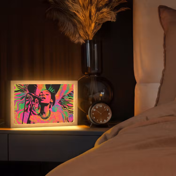 Tafellamp - Neon - Vrouw - Microfoon — 2