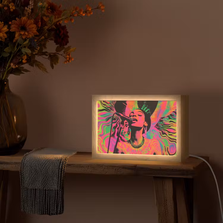Tafellamp - Neon - Vrouw - Microfoon — 4
