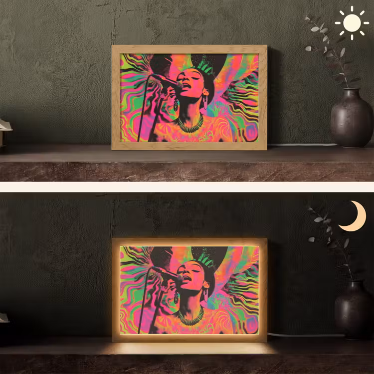 Tafellamp - Neon - Vrouw - Microfoon — 5