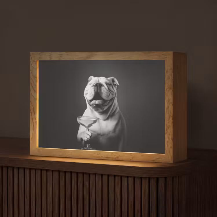 Tafellamp - Buldog - Hond - Glas — 1