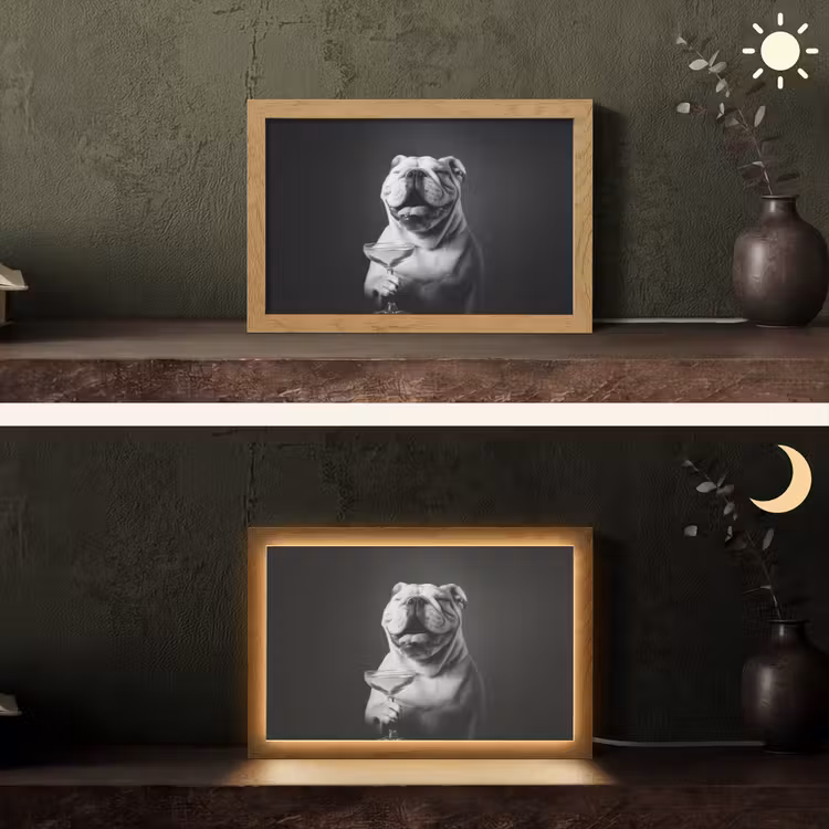 Tafellamp - Buldog - Hond - Glas — 5