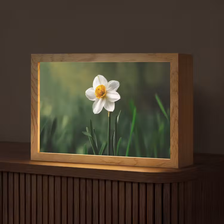 Tafellamp - Narcis - Bloem - Wit - Grassprieten — 1