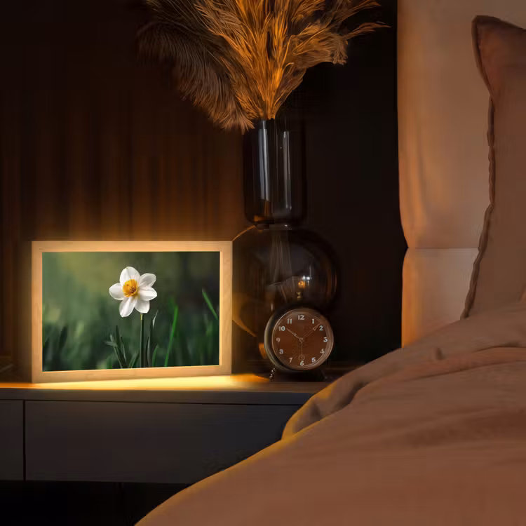 Tafellamp - Narcis - Bloem - Wit - Grassprieten — 2