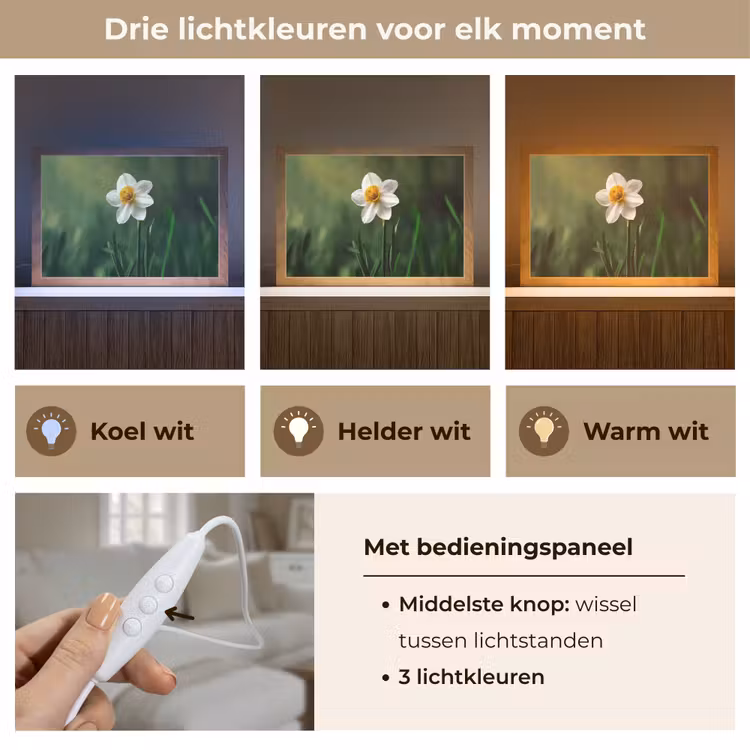 Tafellamp - Narcis - Bloem - Wit - Grassprieten — 6