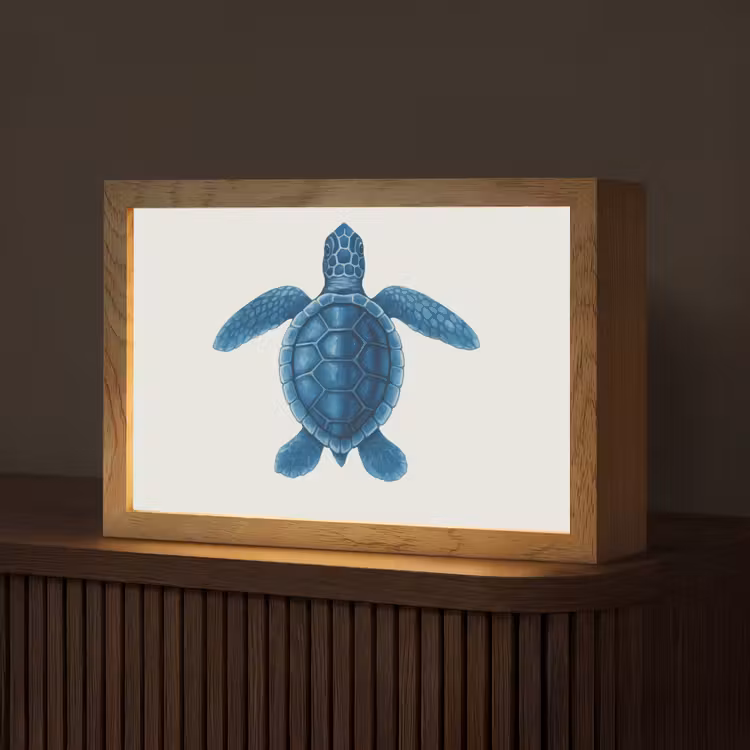 Tafellamp - Schildpad - Blauw - Schild — 1