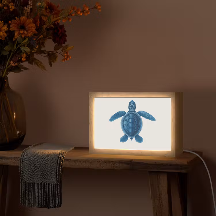Tafellamp - Schildpad - Blauw - Schild — 4