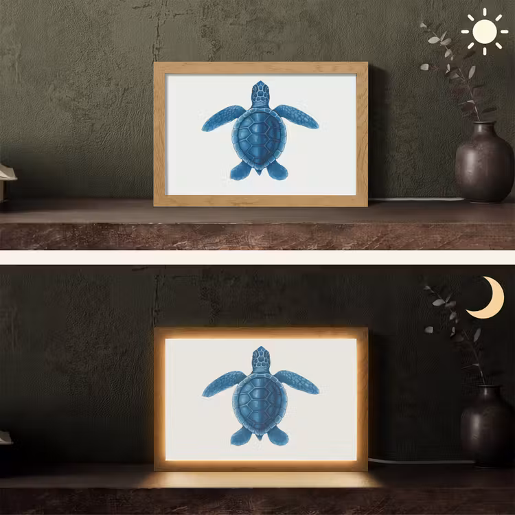 Tafellamp - Schildpad - Blauw - Schild — 5