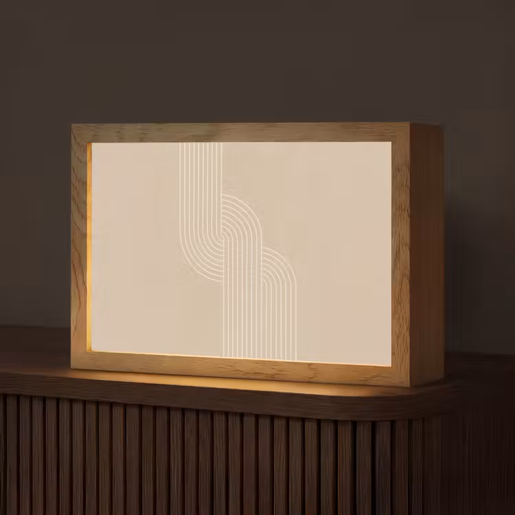 Tafellamp - Parallelle lijnen - Lichte textuur - Beige — 1