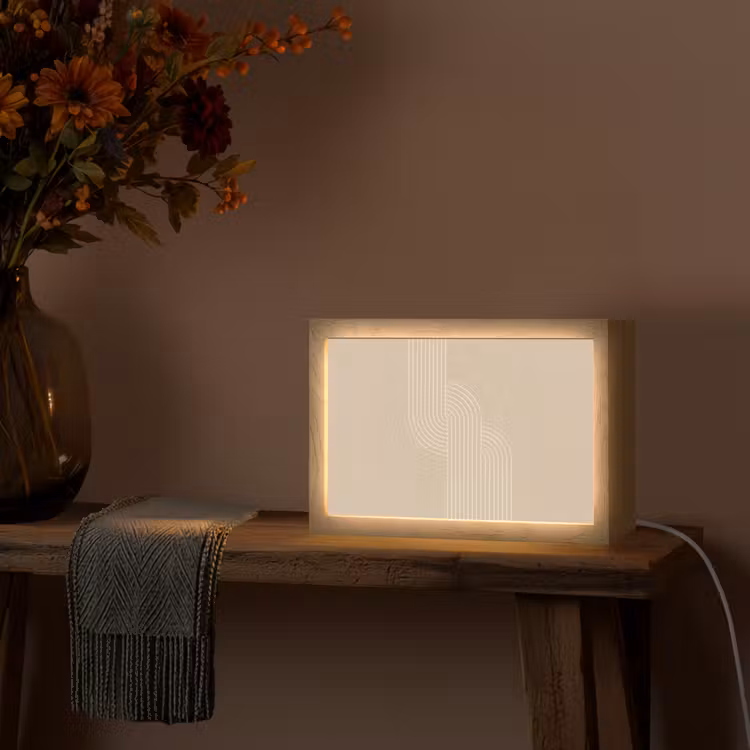 Tafellamp - Parallelle lijnen - Lichte textuur - Beige — 4