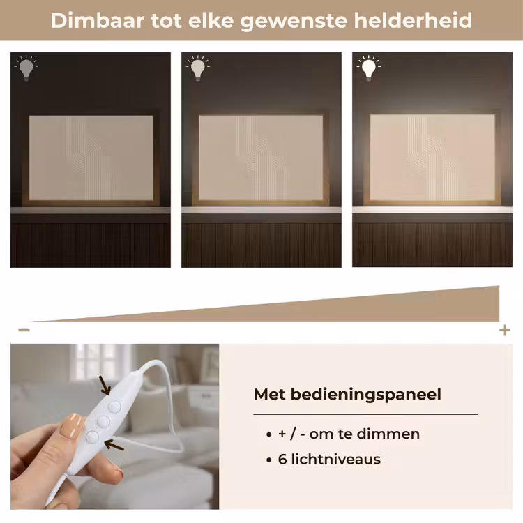 Tafellamp - Parallelle lijnen - Lichte textuur - Beige — 8