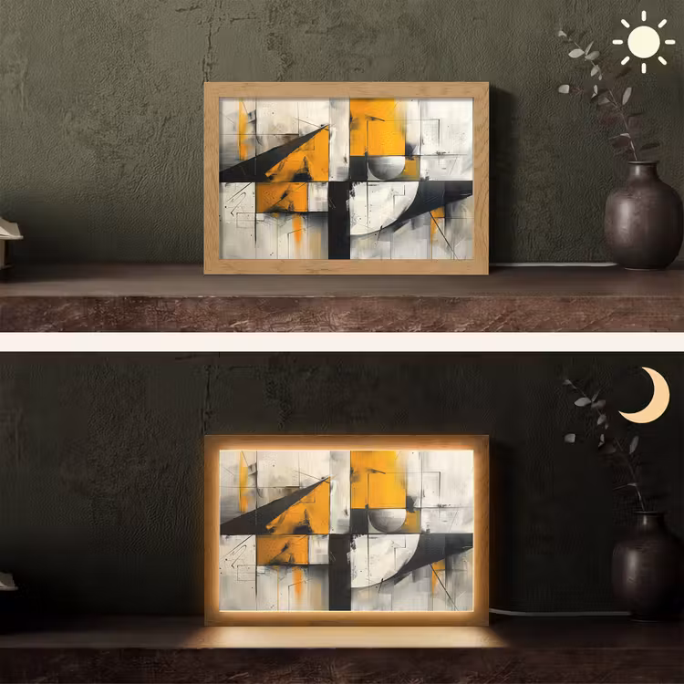 Tafellamp - Geel - Abstract - Modern - Vormen — 5