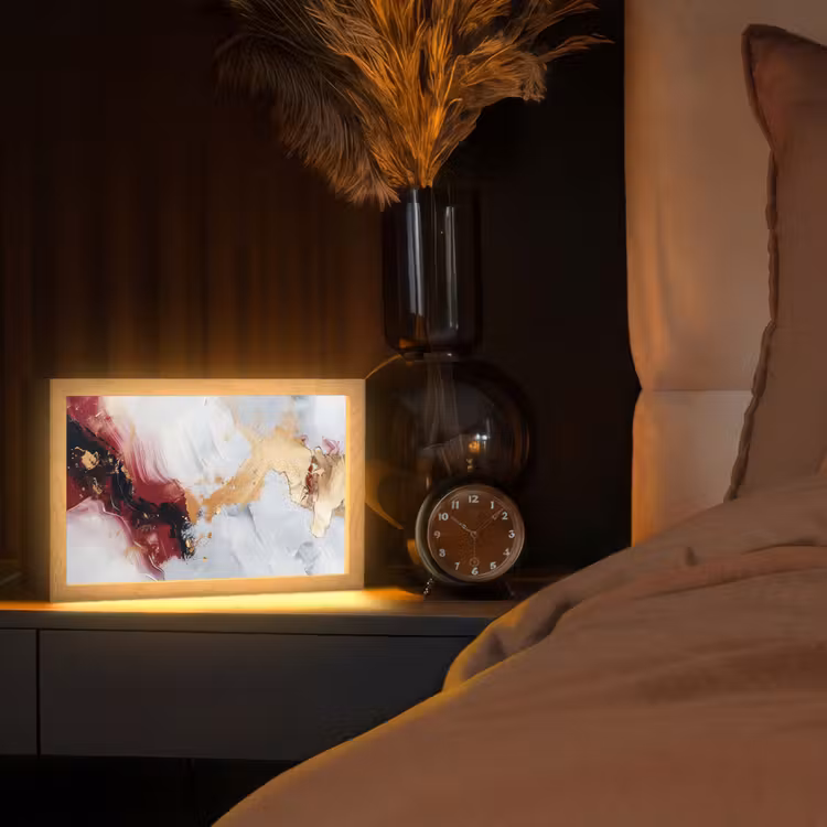 Tafellamp - Rood - Abstract - Goud - Modern — 2