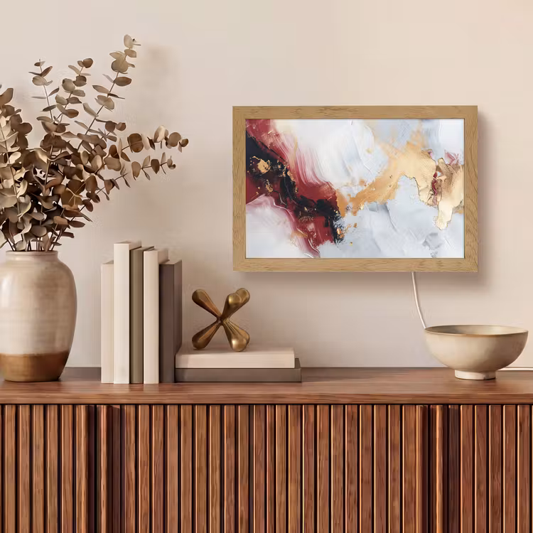 Tafellamp - Rood - Abstract - Goud - Modern — 3