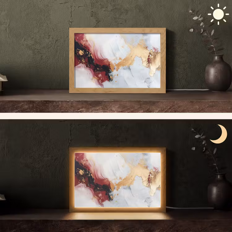 Tafellamp - Rood - Abstract - Goud - Modern — 5