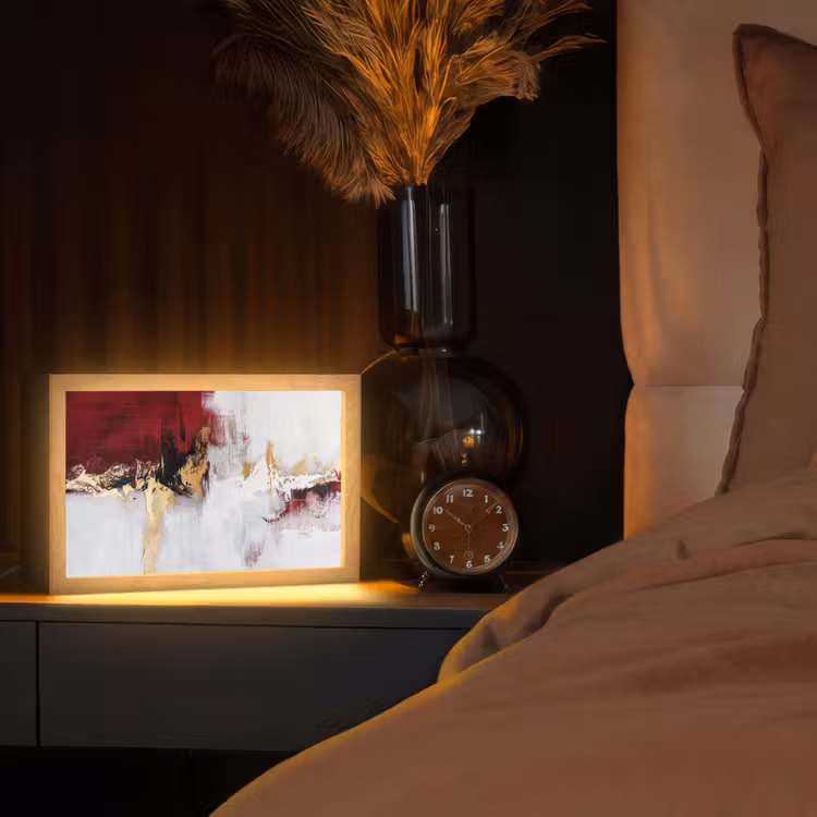 Tafellamp - Rood - Marmer - Abstract - Goud - Modern — 2
