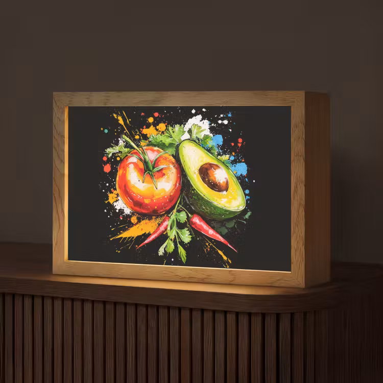 Tafellamp - Tomaat - Avocado - Peper - Graffiti - Verf - Modern — 1