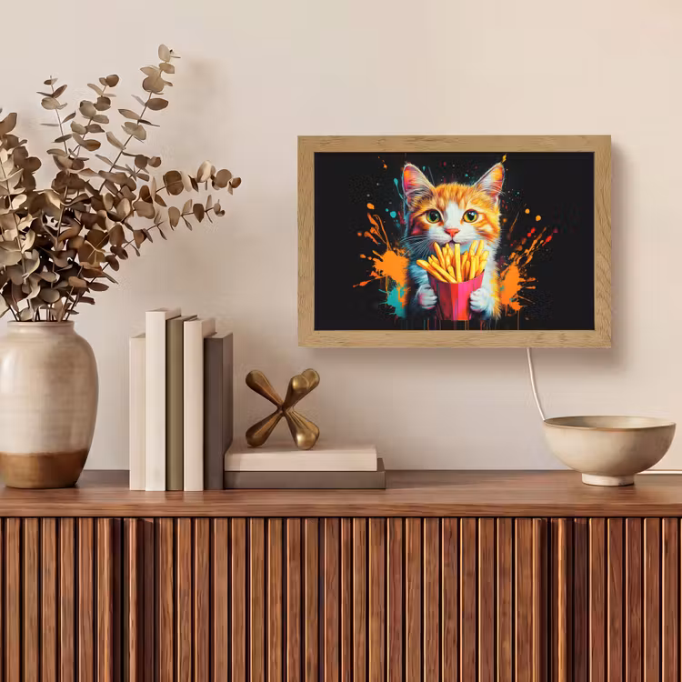 Tafellamp - Kat - Eten - Patat - Graffiti - Abstract — 3