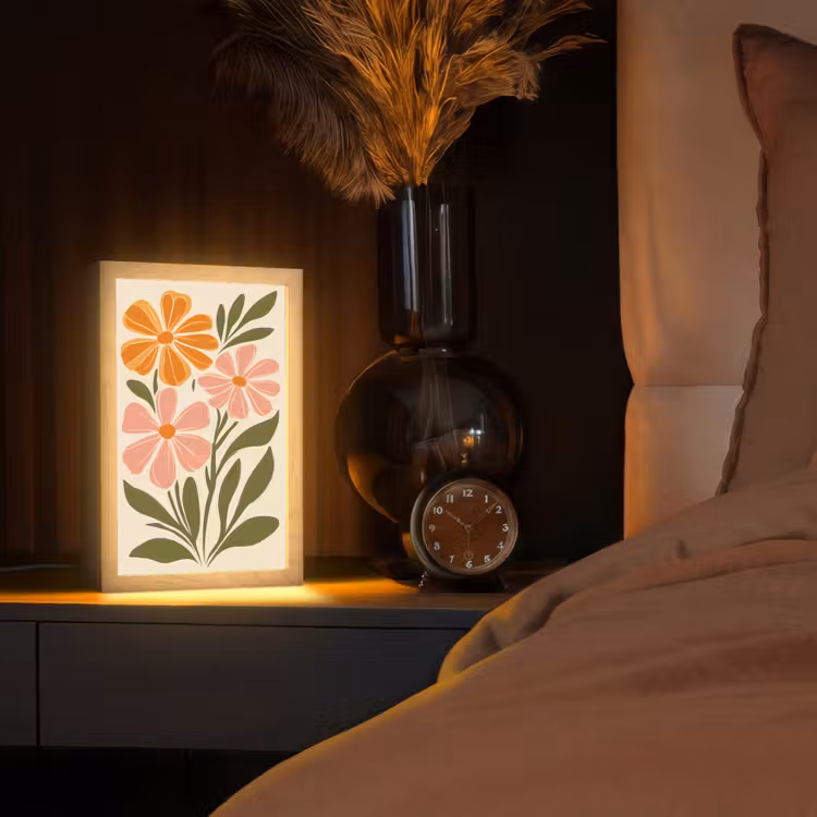 Tafellamp - Minimalistisch - Bloemen - Bladeren - Roze — 3