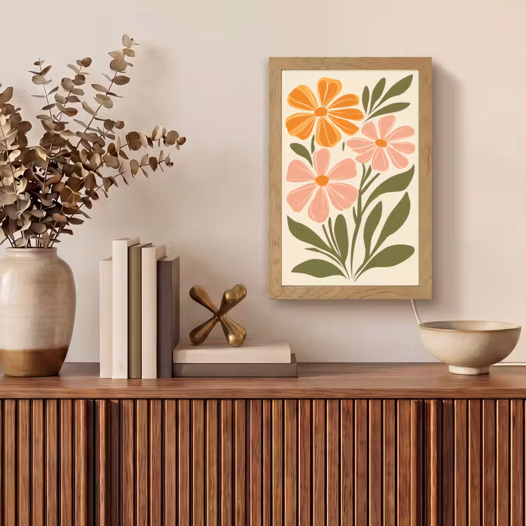 Tafellamp - Minimalistisch - Bloemen - Bladeren - Roze — 4