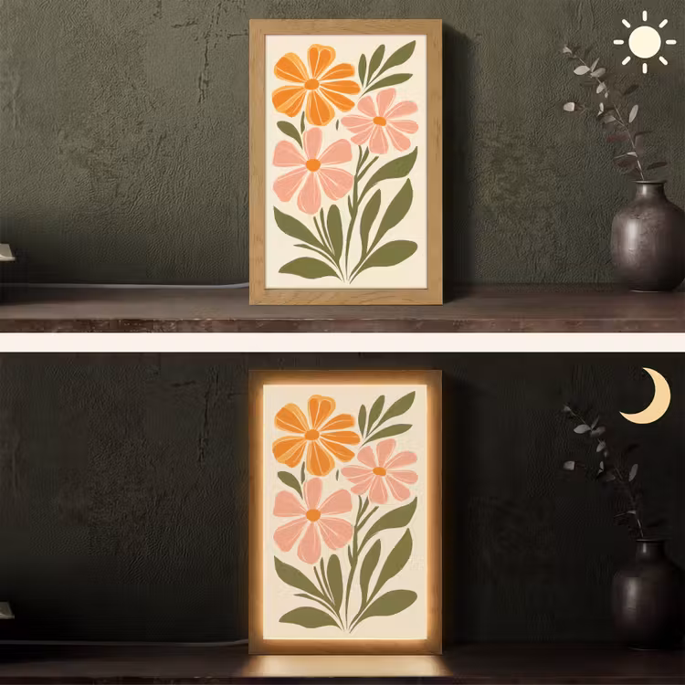 Tafellamp - Minimalistisch - Bloemen - Bladeren - Roze — 5