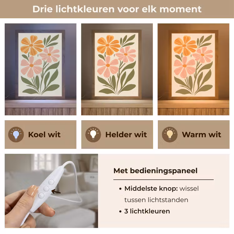 Tafellamp - Minimalistisch - Bloemen - Bladeren - Roze — 6