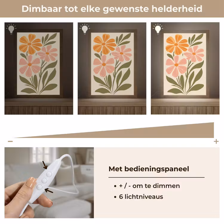Tafellamp - Minimalistisch - Bloemen - Bladeren - Roze — 8