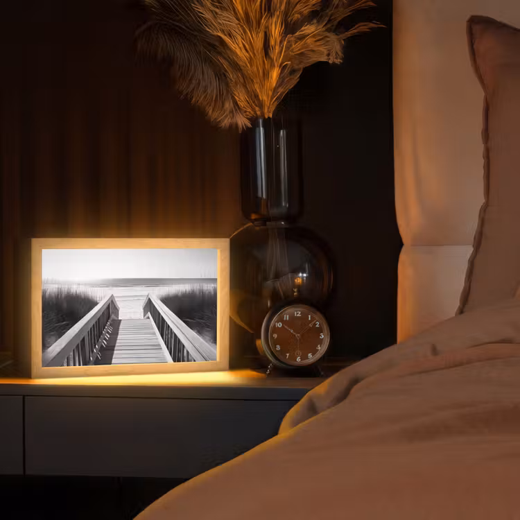 Tafellamp - Loopbrug - Hout - Strand - Zee — 2