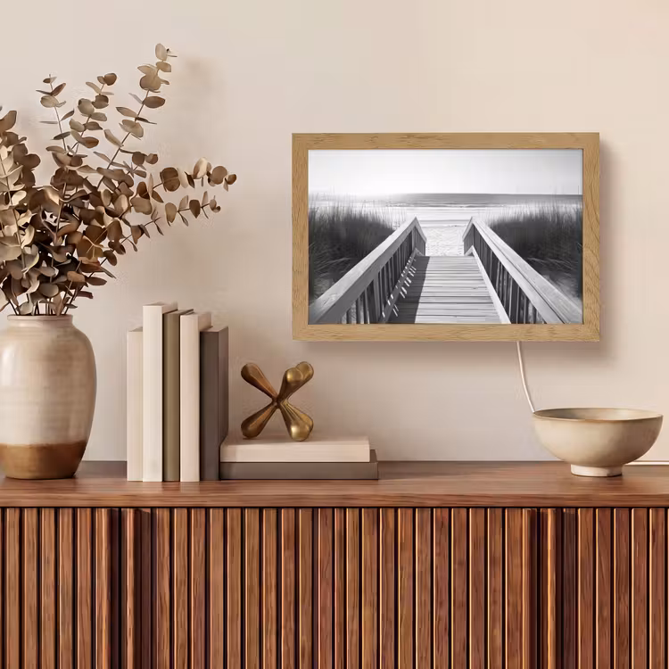Tafellamp - Loopbrug - Hout - Strand - Zee — 3