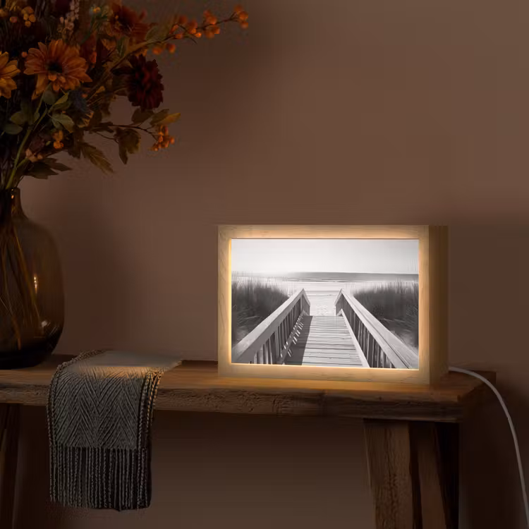 Tafellamp - Loopbrug - Hout - Strand - Zee — 4