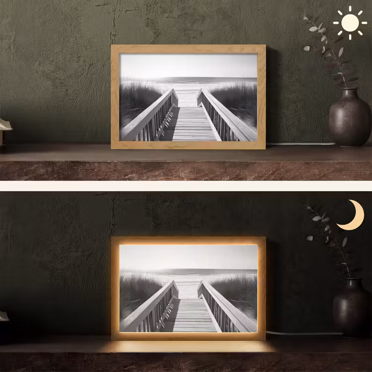 Tafellamp - Loopbrug - Hout - Strand - Zee — 5