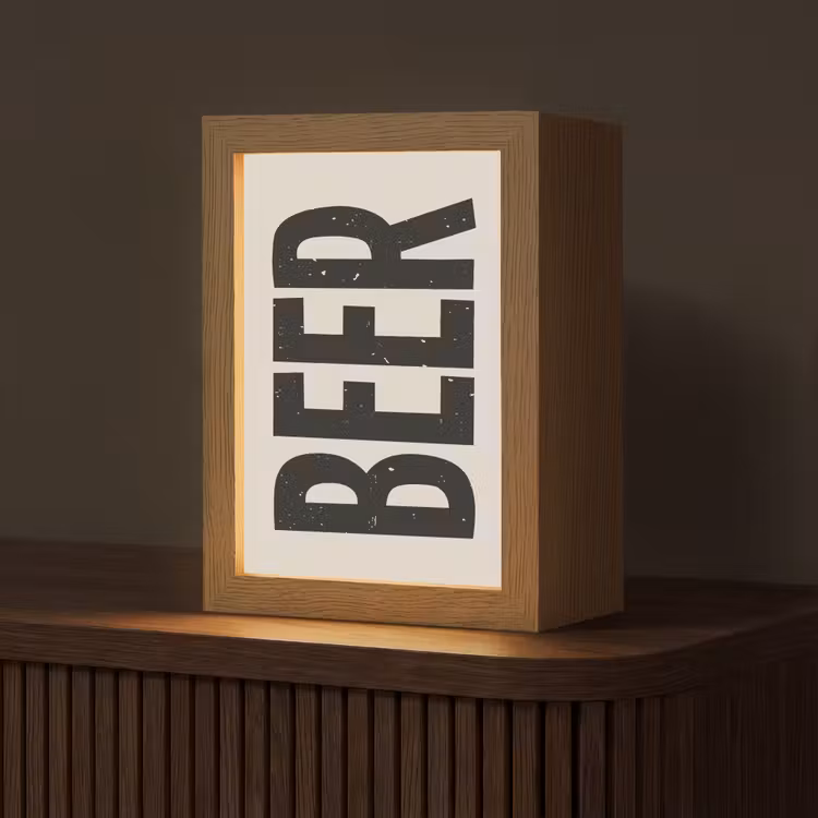 Tafellamp - Beer - Vintage - Zwart - Beige — 1