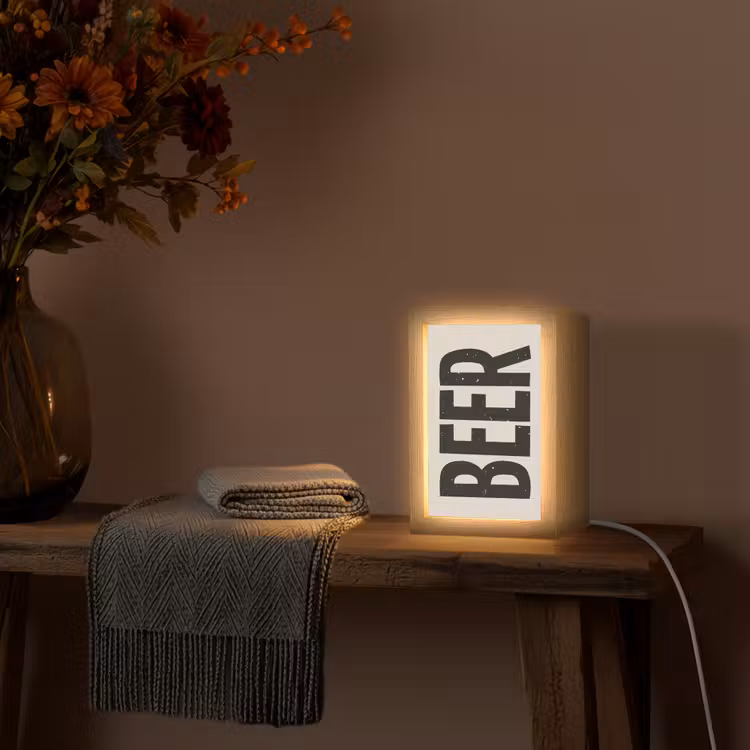 Tafellamp - Beer - Vintage - Zwart - Beige — 2
