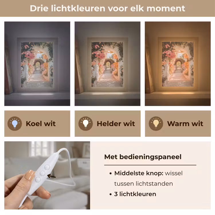 Tafellamp - Doorkijk - Boog - Bloemen - Pastel — 6