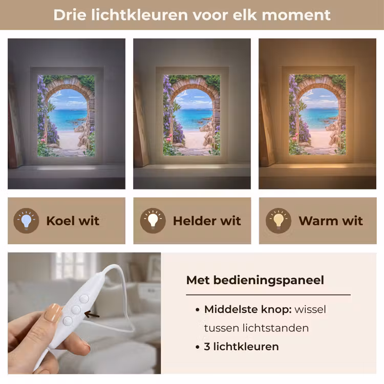 Tafellamp - Doorkijk - Poort - Zee - Strand - Rotsen — 6