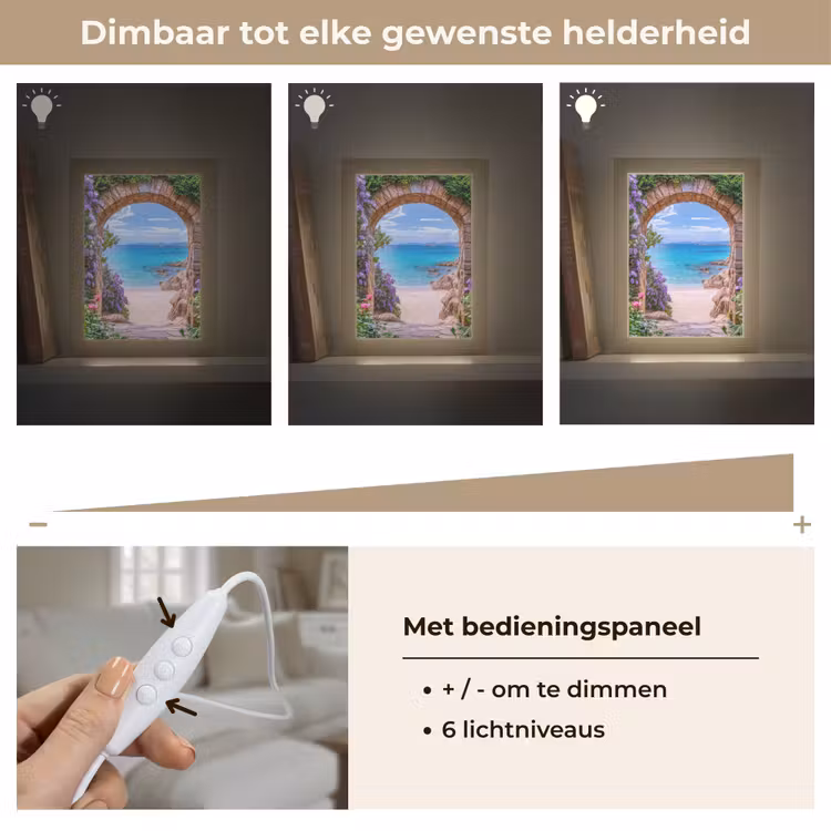 Tafellamp - Doorkijk - Poort - Zee - Strand - Rotsen — 8