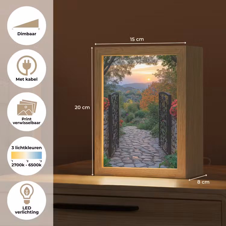 Tafellamp - Landschap - Hek - Pad - Zonsondergang - Natuur — 7