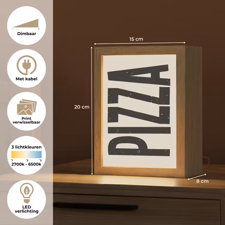 Tafellamp - Pizza - Decoratie - Japandi - Vintage — 7