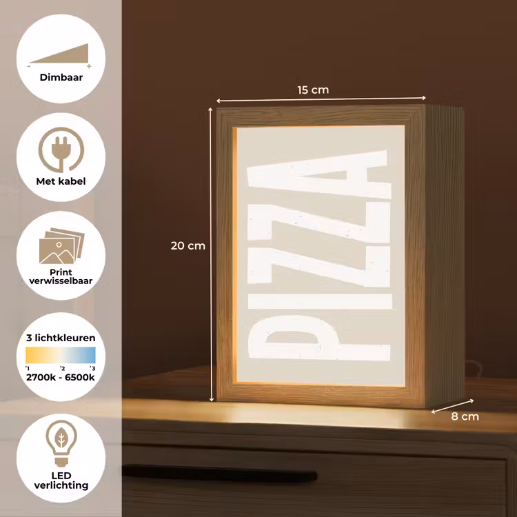Tafellamp - Pizza - Decoratie - Japandi - Wit — 7