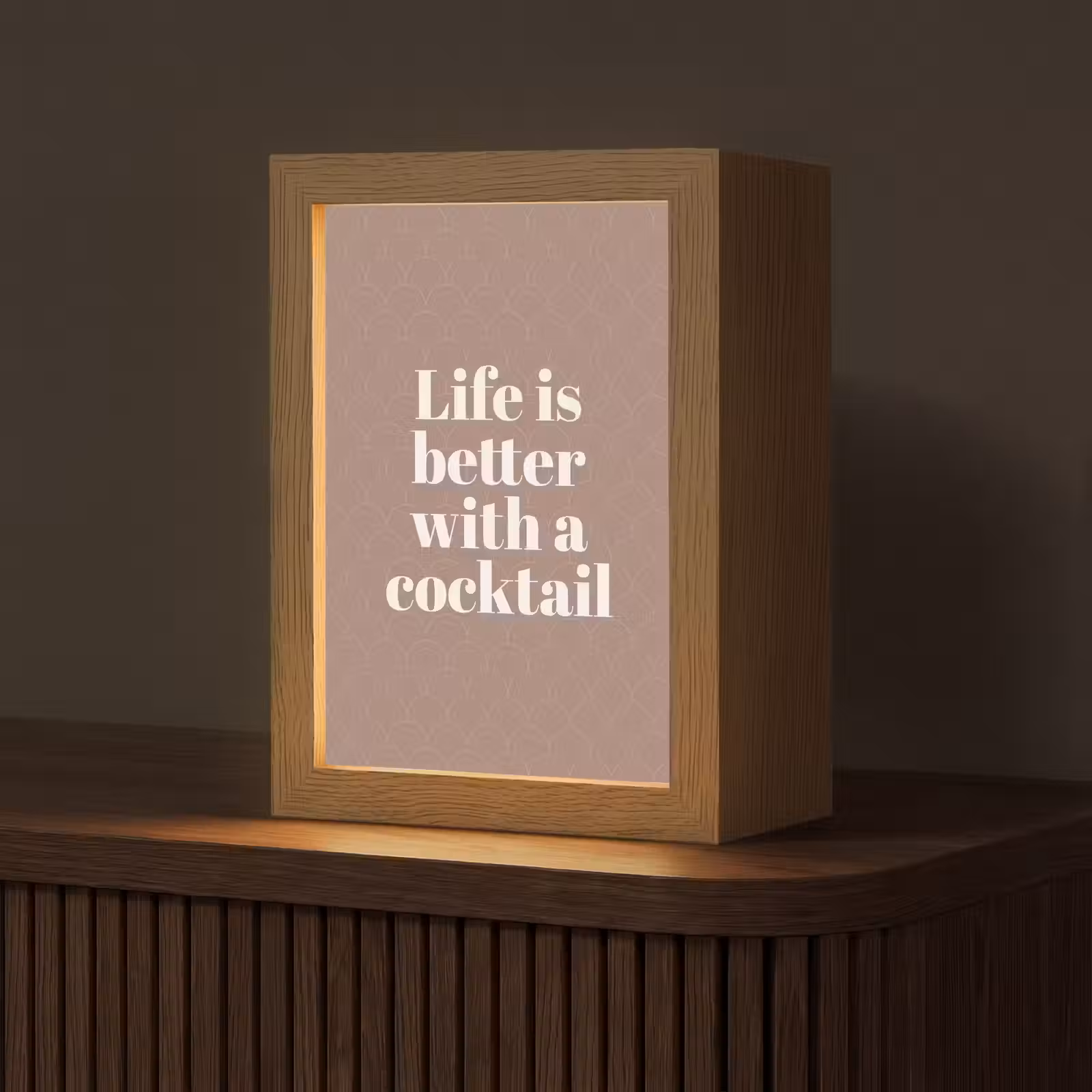 Tafellamp - Cocktail - Tekst - Patroon - Wit — 1