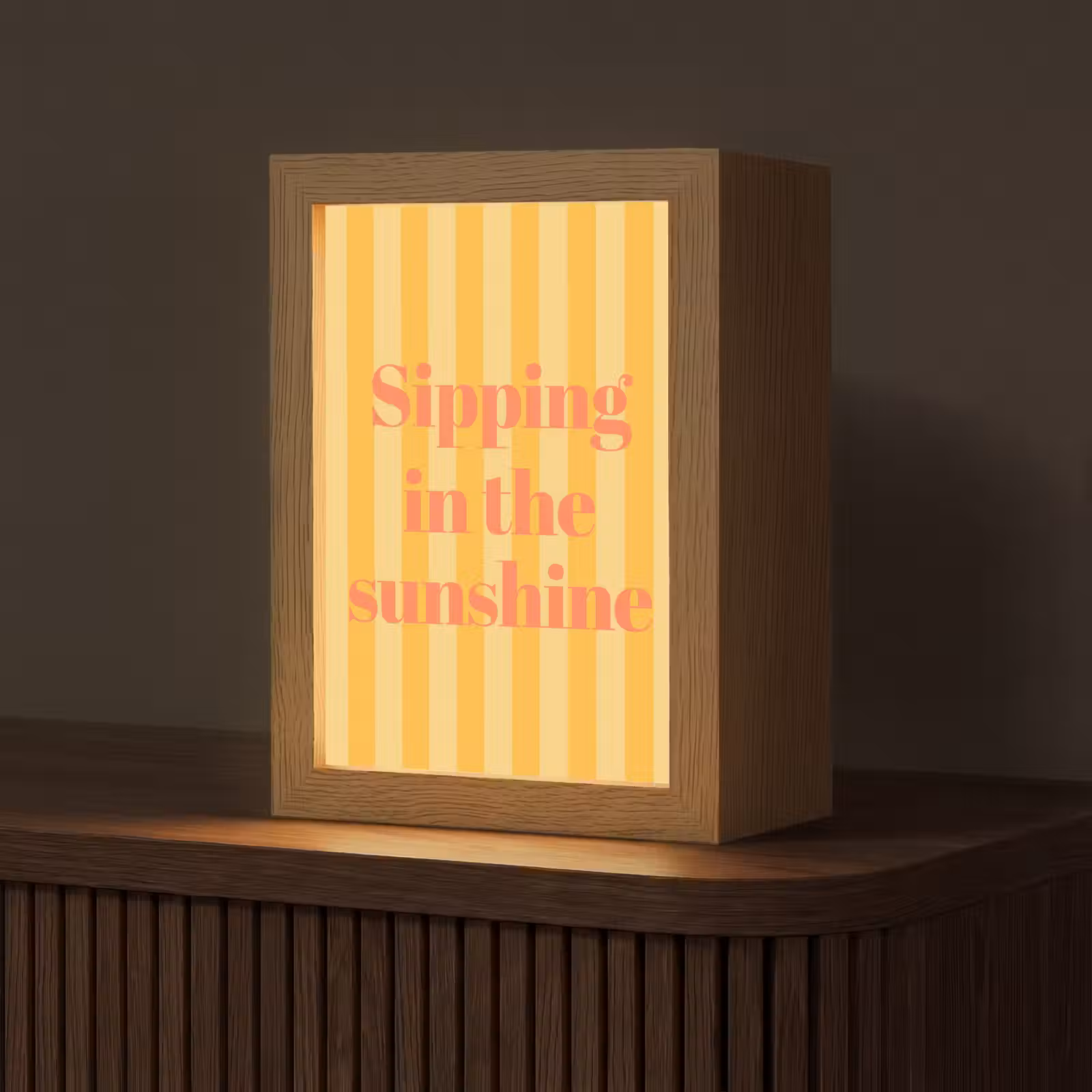 Tafellamp - Gestreept - Geel - Sunshine - Letters — 1
