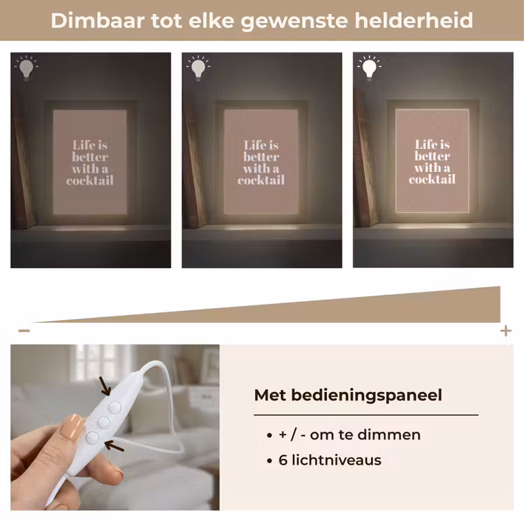 Tafellamp - Cocktail - Tekst - Patroon - Wit — 7