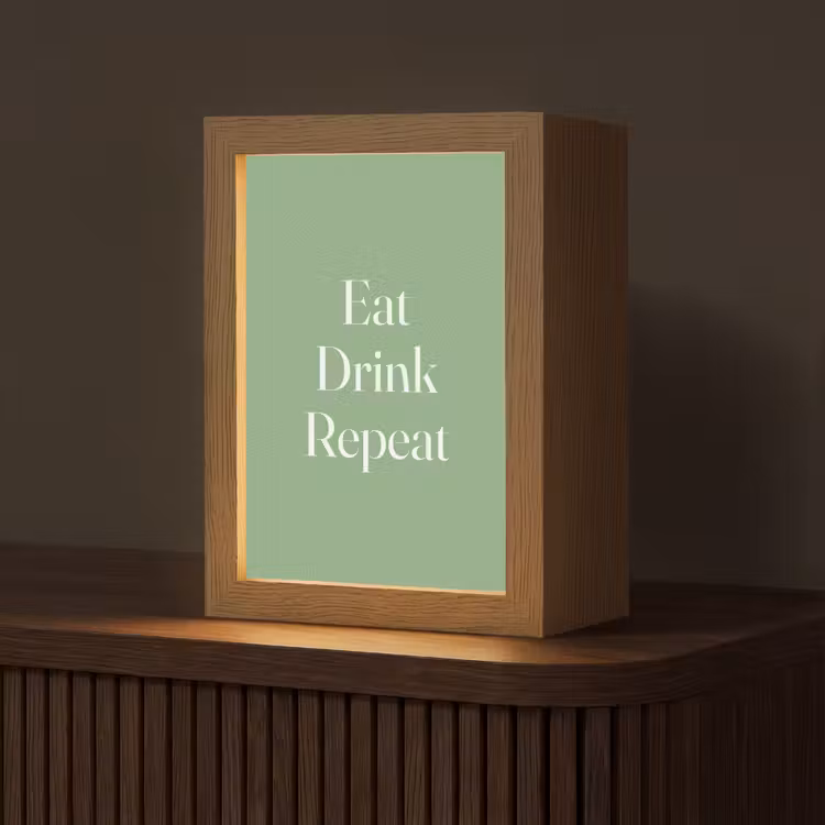 Tafellamp - Eten - Drinken - Tekst - Mintgroen — 1