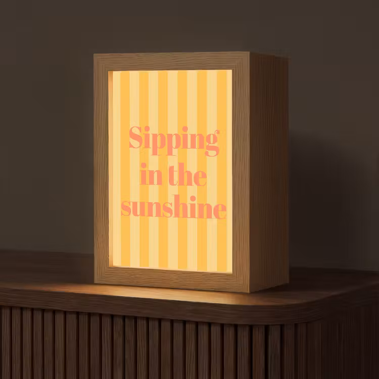 Tafellamp - Gestreept - Geel - Sunshine - Letters — 1