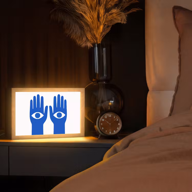 Tafellamp - Handen - Twee - Ogen - Blauw — 2