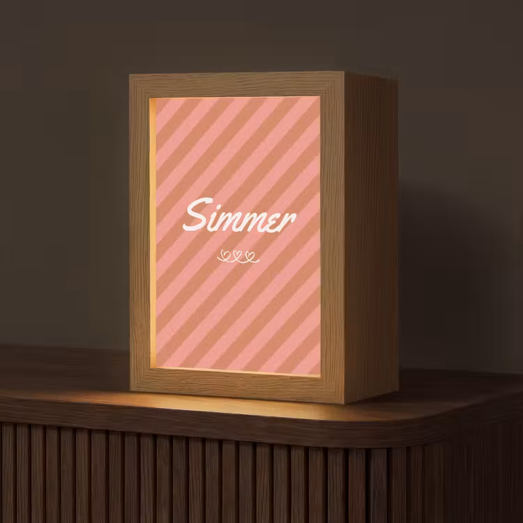 Tafellamp - Simmer - Hartjes - Strepen - Roze — 1
