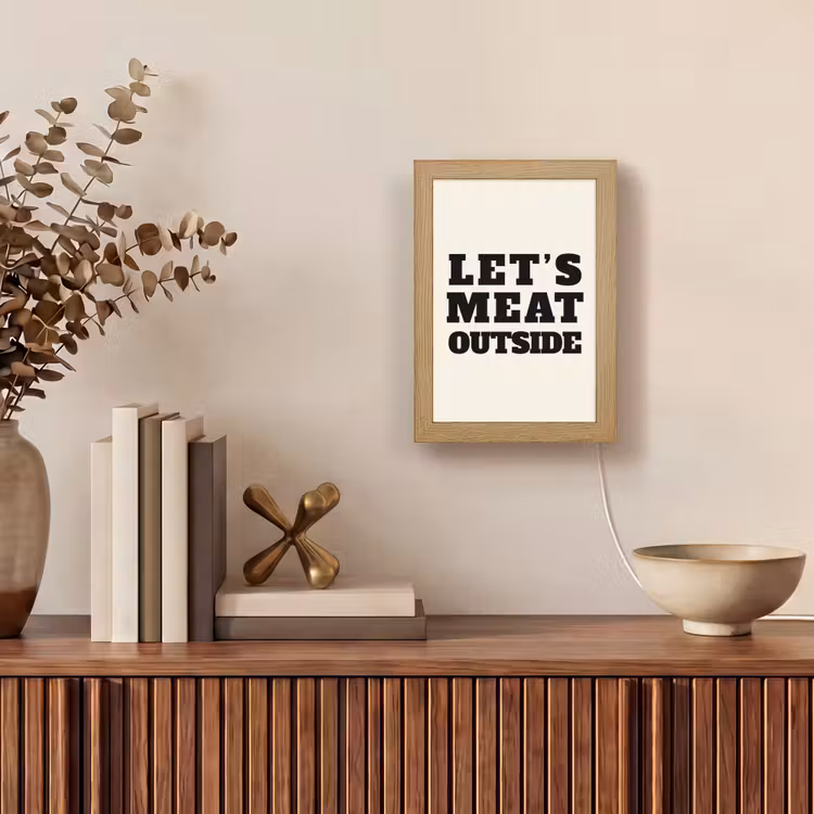 Tafellamp - Tekst - Blokletters - Zwart - Vlees — 4