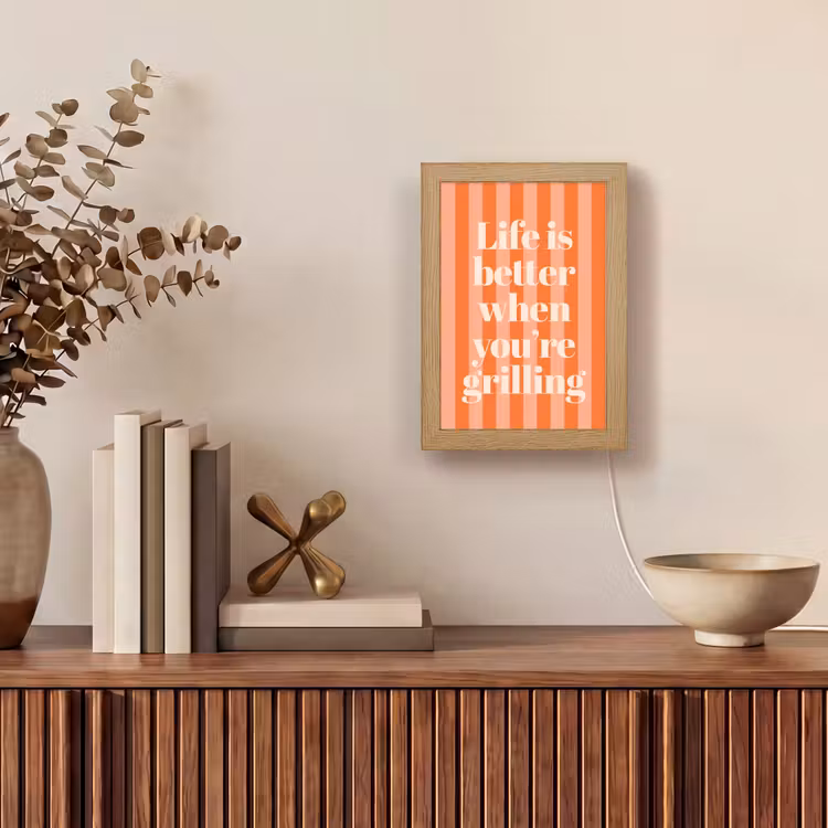 Tafellamp - Tekst - Gestreept - Oranje - Zomer — 4