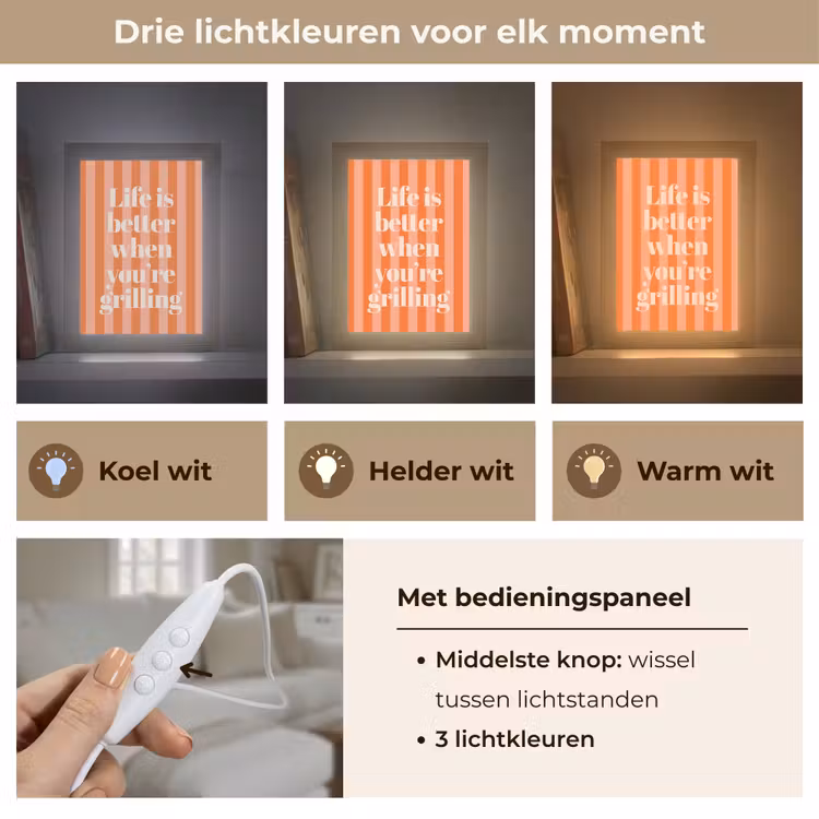 Tafellamp - Tekst - Gestreept - Oranje - Zomer — 6
