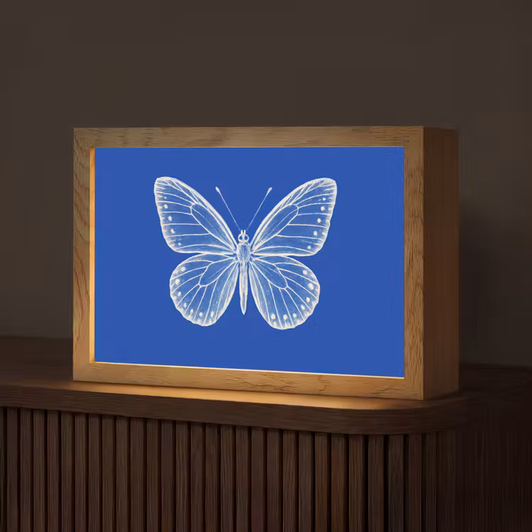 Tafellamp - Vlinder - Wit - Getekend - Stippen — 1