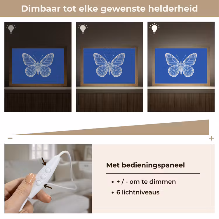 Tafellamp - Vlinder - Wit - Getekend - Stippen — 8
